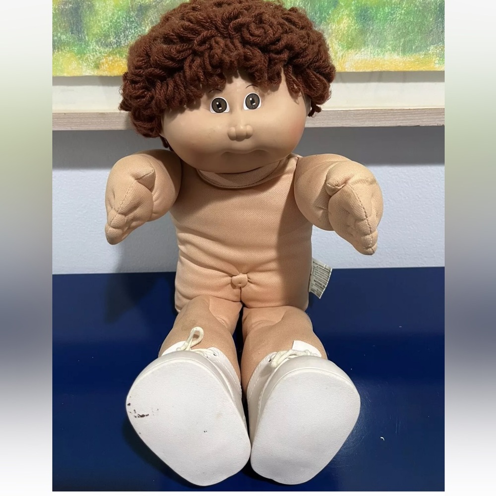 Cabbage Patch Kids CPK Doll Boy Brown Yarn Hair Eyes Xavier Roberts Vintage 80s